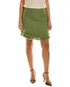 Flora Bea Dixie Tweed Mini Skirt In Green In Green
