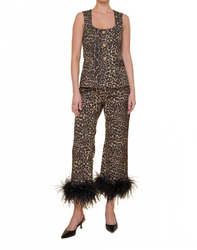 Flora Bea Elara Vest Top In Starry Night Leopard Print In Animal Print