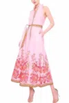 Flora Bea Fawn Dress In Cabbage Rose In Multi