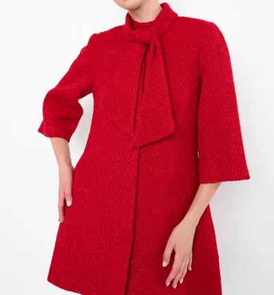 Flora Bea Gracelee Coat In Candy Cane Red In Multi