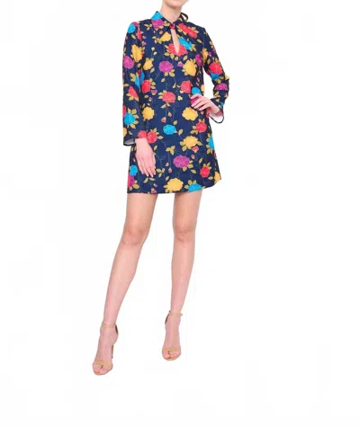 Flora Bea Greyson Mini Dress In Vintage Garden In Blue