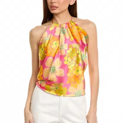 Flora Bea Halter Top In Pink Aqua Bella In Multi