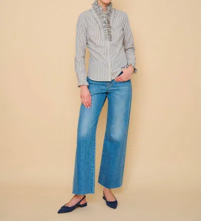 Flora Bea Indie Blouse In Roman Stripe In Multi