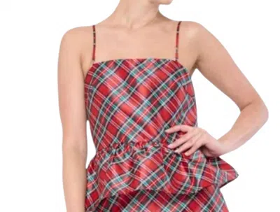 Flora Bea Jubi Peplum Top In Tartan Plaid In Multi