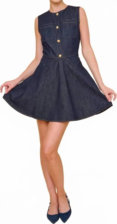 Flora Bea Keelie Dress In Elevated Denim In Blue