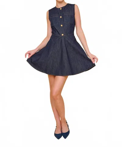 Flora Bea Keely Denim Mini Dress In Elevated In Multi