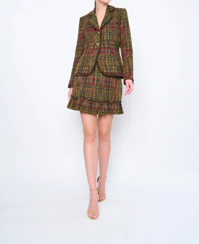 Flora Bea Lanora Blazer In Waffle Tweed In Multi