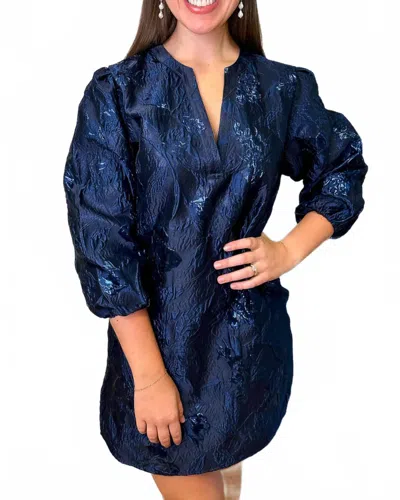 Flora Bea Marvelous Dress In Metalic Blue