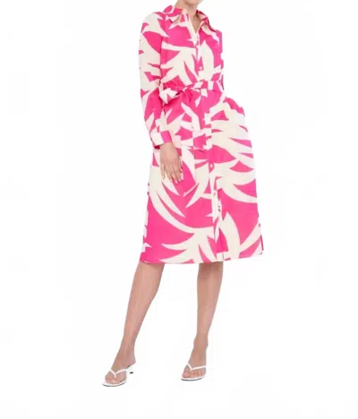 Flora Bea Medora Long Sleeve Dress In Pink Pineapple
