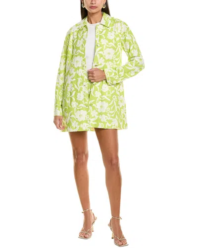 Flora Bea Nyc Alanna Linen-blend Coat In Green