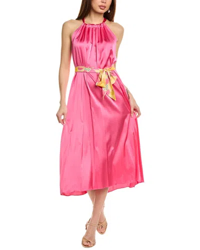 Flora Bea Nyc Amorray Silk Maxi Dress In Pink
