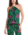 Flora Bea Nyc Brodie Silk Top In Green