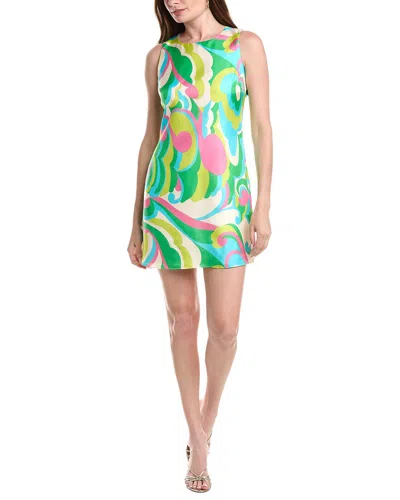 Flora Bea Nyc Ellis Silk Mini Dress In Green