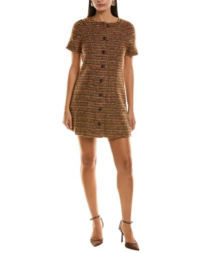 Flora Bea Nyc Flores Wool-blend Mini Dress In Red