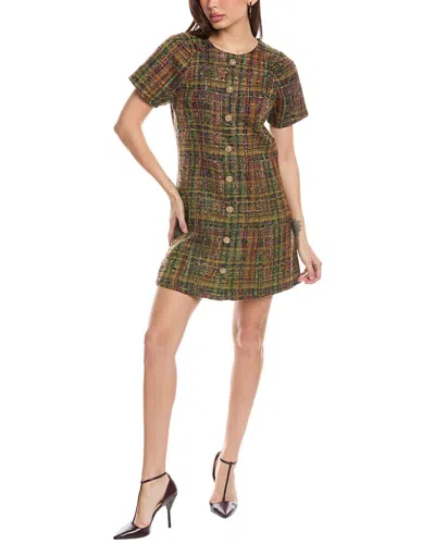 Flora Bea Nyc Flores Wool-blend Shirtdress In Brown