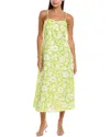 Flora Bea Nyc Kienna Linen-blend Midi Dress In Multi