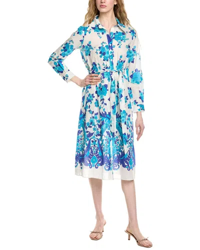 Flora Bea Nyc Medora Midi Dress In Blue