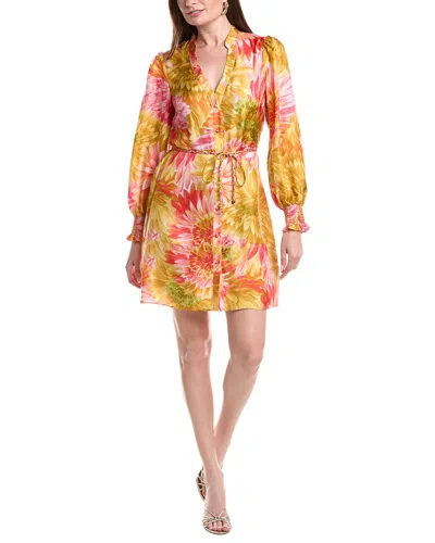 Flora Bea Nyc Melinda Silk Shirtdress In Multi
