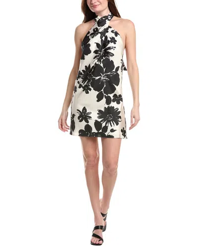 Flora Bea Nyc Miso Halter Neck Silk Mini Dress In Neutral