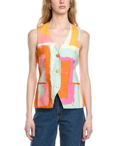 Flora Bea Nyc Olly Linen-blend Top In White