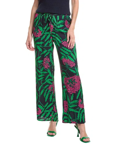 Flora Bea Nyc Rolla Silk Pant In Green