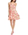 Flora Bea Nyc Sorrel Silk Mini Dress In White