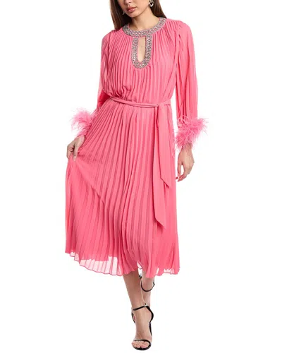 Flora Bea Nyc Steffina Pleated Midi Dress In Pink