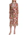 Flora Bea Nyc Steffina Silk Midi Dress In Multi