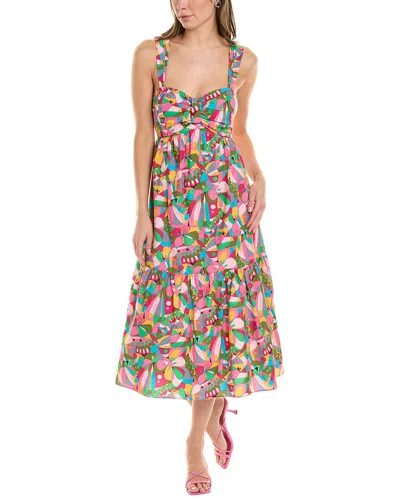 Flora Bea Nyc Zander Midi Dress In Pink