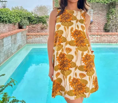 Flora Bea Ottilie Dress In Beige In Yellow