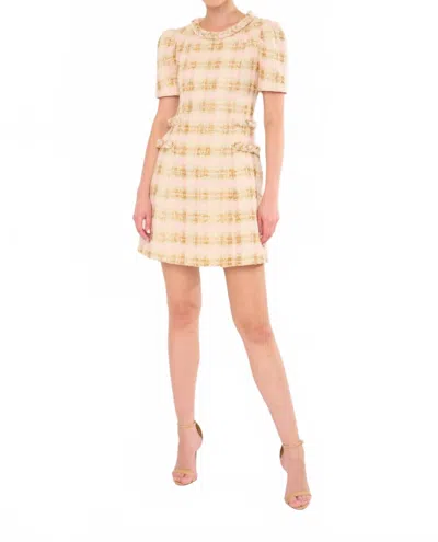 Flora Bea Primrose Mini Dress In Beige In Neutral