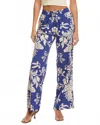Flora Bea Rolla Pant In Blue And Ecru In Multi
