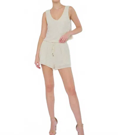 Flora Bea Sequin Varley Short In Cream In Neutral