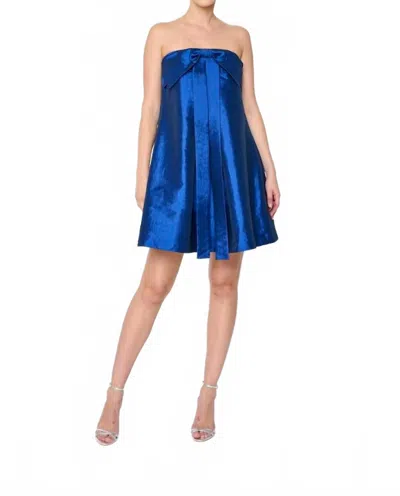 Flora Bea Stober Dress In Navy Taffeta In Blue