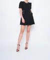 Flora Bea Tweed Wool Blend Mini Dress In Black In Black