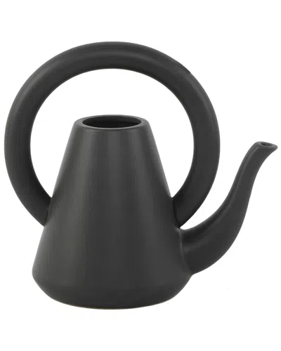 Flora Bunda 10in Loop Ceramic Watering Can In Black