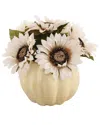 Flora Bunda 10insunflowers In Pumpkin In Cream