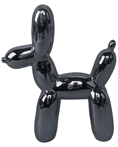 Flora Bunda 11in Ceramic Ballon Dog In Black