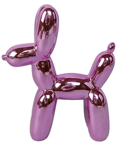 Flora Bunda 11in Ceramic Ballon Dog In Pink