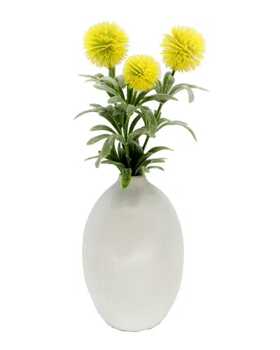 Flora Bunda 11in Pom Pom In Ceramic In Yellow