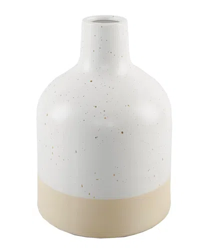 Flora Bunda 11in Two-tone Speckle Ceramic In White