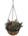 Flora Bunda 13in Xmas Hanging Basket In Natural