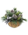 Flora Bunda 13in Xmas Mix Wall Basket In Natural