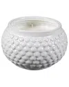 Flora Bunda Ceramic Hobnail Candle In White