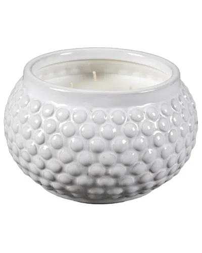 Flora Bunda 18.5oz Ceramic Ribbon Candle - Magnolia Bloom In White