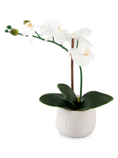 Flora Bunda 2-piece Artificial Orchid Plant & Mayan Ceramic Pot Se In Purple