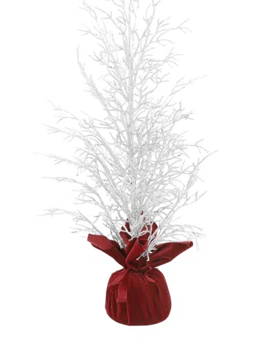 Flora Bunda 23in H Xmas Tree In Velvet In Silver