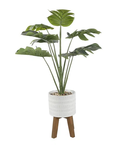 Flora Bunda 32in Split-leaf On Stand In White