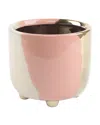 Flora Bunda 4.8in 3-toned Footed Ceramic Planter In Multi