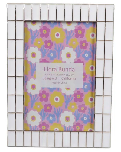 Flora Bunda 4x6 Double Brick Wall Photo Frame In White
